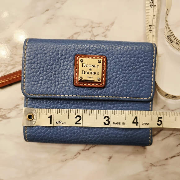 Dooney And Bourke Pebble Grain Flap Wallet Azure Blue - Picture 7 of 12